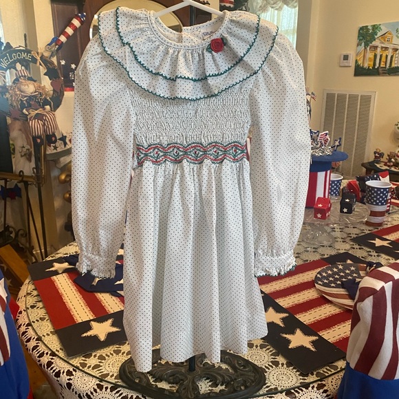 Vintage Polly Flinders Girls Smocked Dress size 4 - Picture 8 of 15